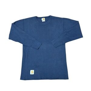Vintage Carhartt Thermal Waffle Knit Shirt Base Layer Fits Large USA MADE Blue